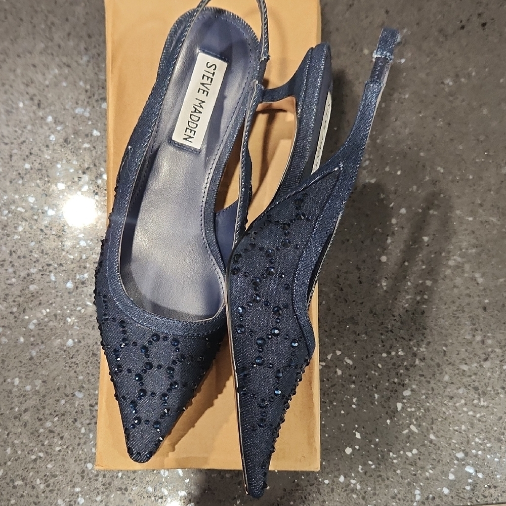 Steve Madden KARI Blue Stiletto Heels with Slingback